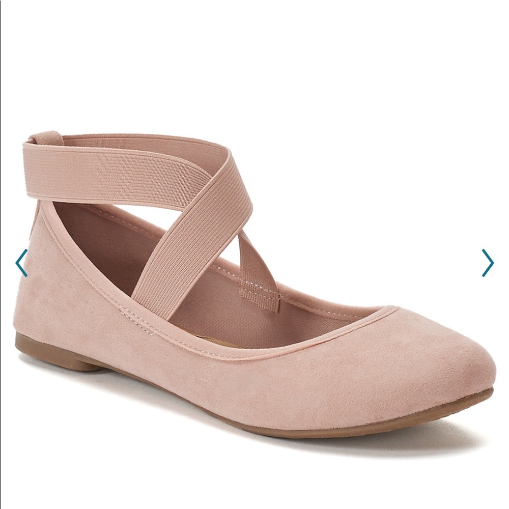 SO Seadragon Women's Flats Blush Ballet Flat New Elastic ankle band Round toe